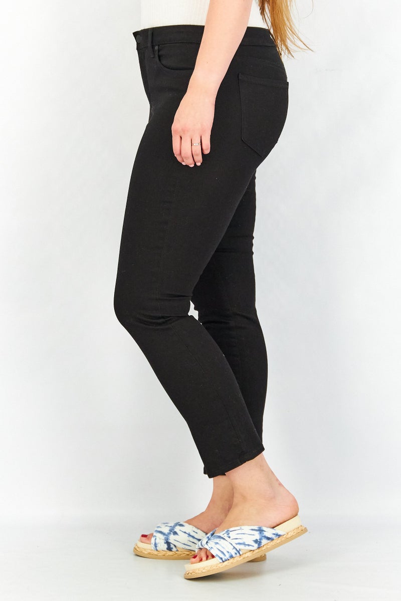 NYDJ Women Petite Size Five Pocket Style Jeans, Black - Image 3